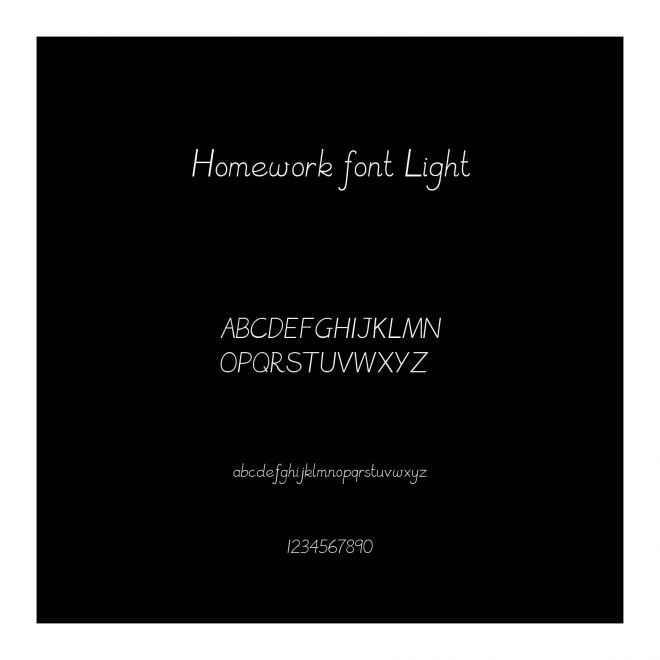 Homework font Light