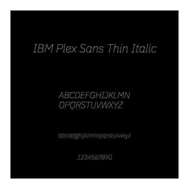 IBM Plex Sans Thin Italic