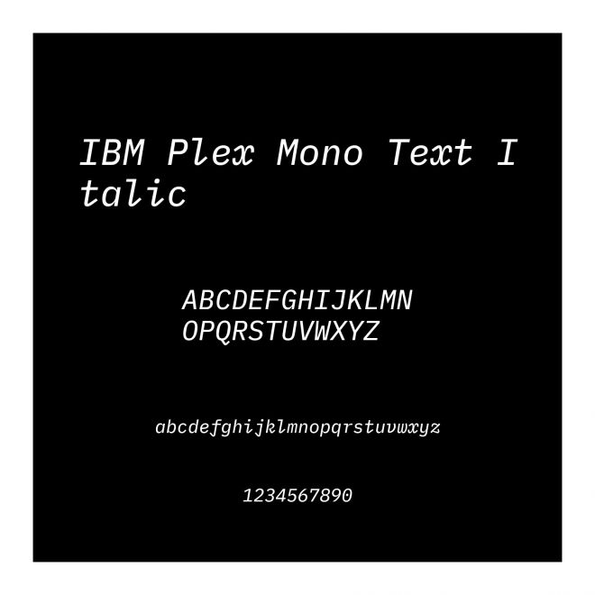 IBM Plex Mono Text Italic