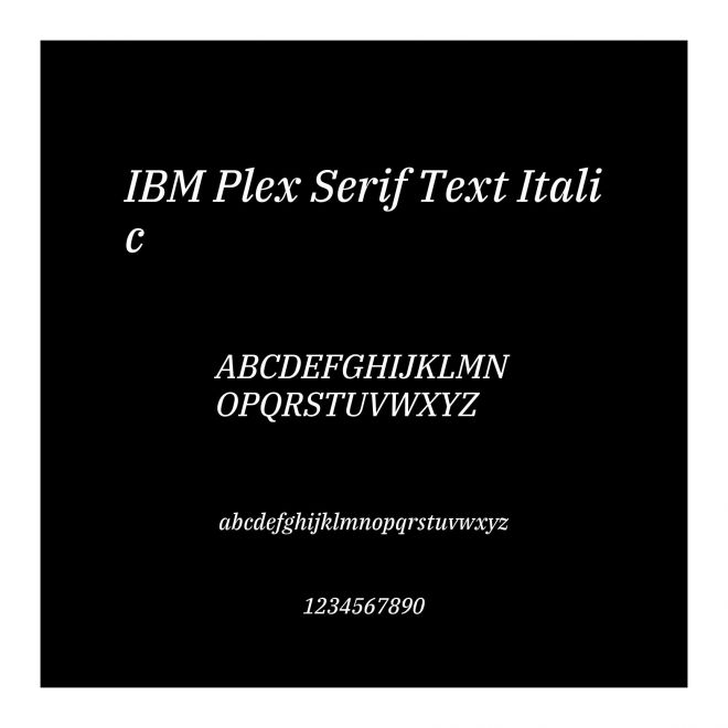 IBM Plex Serif Text Italic