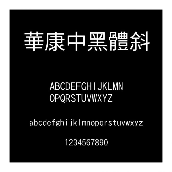 華康中黑體斜