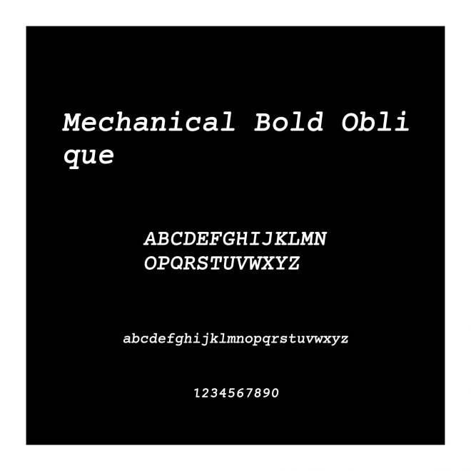 Mechanical Bold Oblique