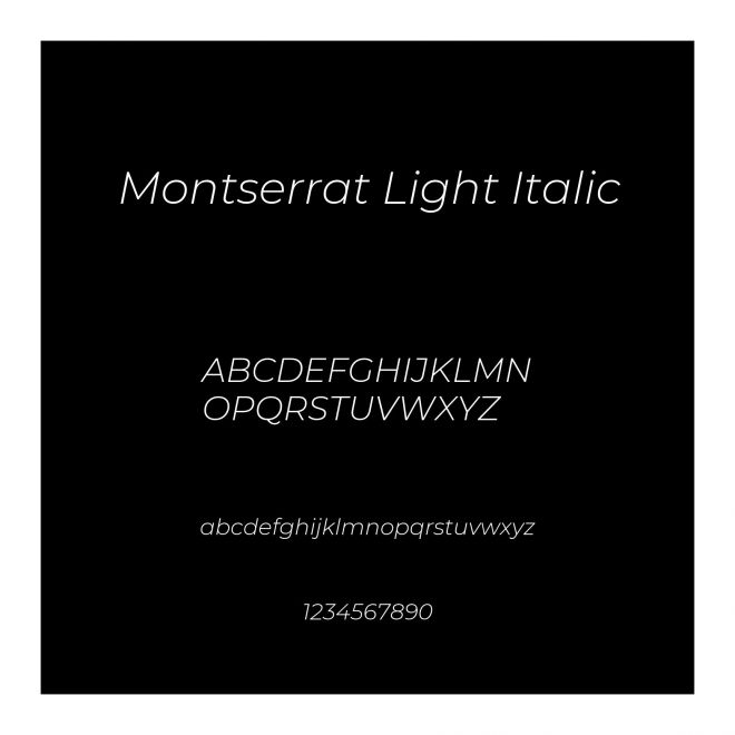 Montserrat Light Italic