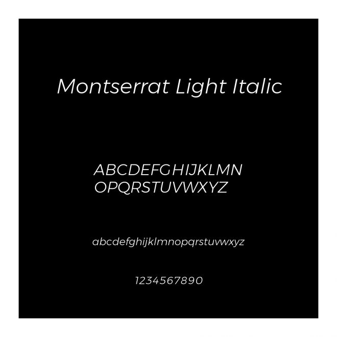 Montserrat Light Italic