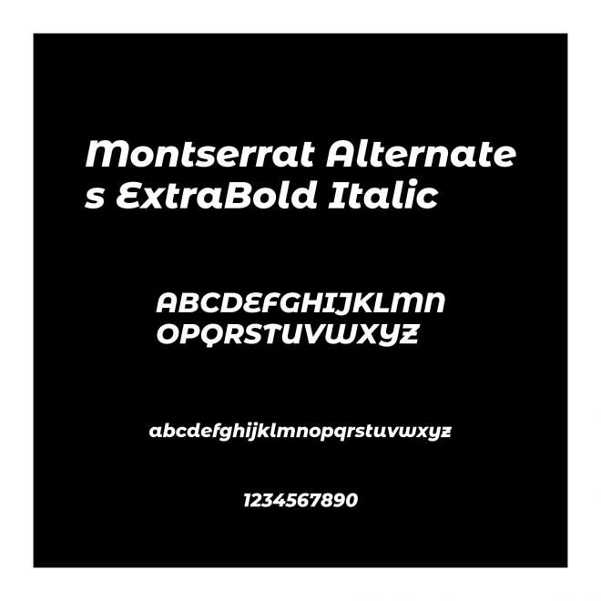 Montserrat Alternates ExtraBold Italic