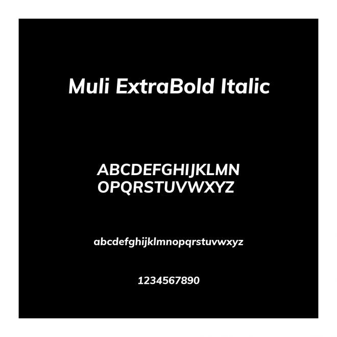 Muli ExtraBold Italic