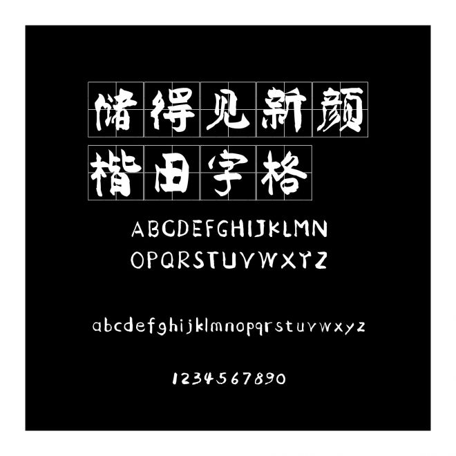 儲得見新顏楷田字格