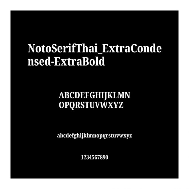 Noto Serif Thai ExtraCondensed ExtraBold