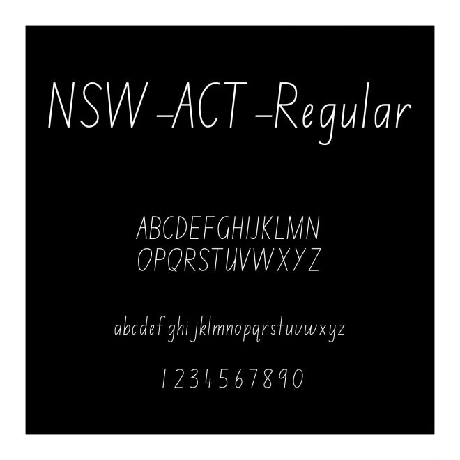 NSW ACT School Handwriting Font