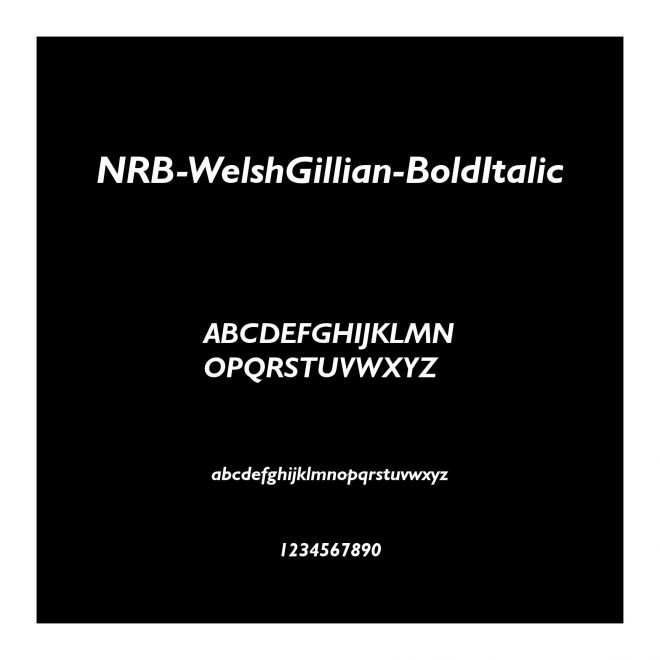 NRB Welsh Gillian Bold Italic