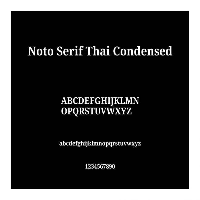 Noto Serif Thai Condensed Bold