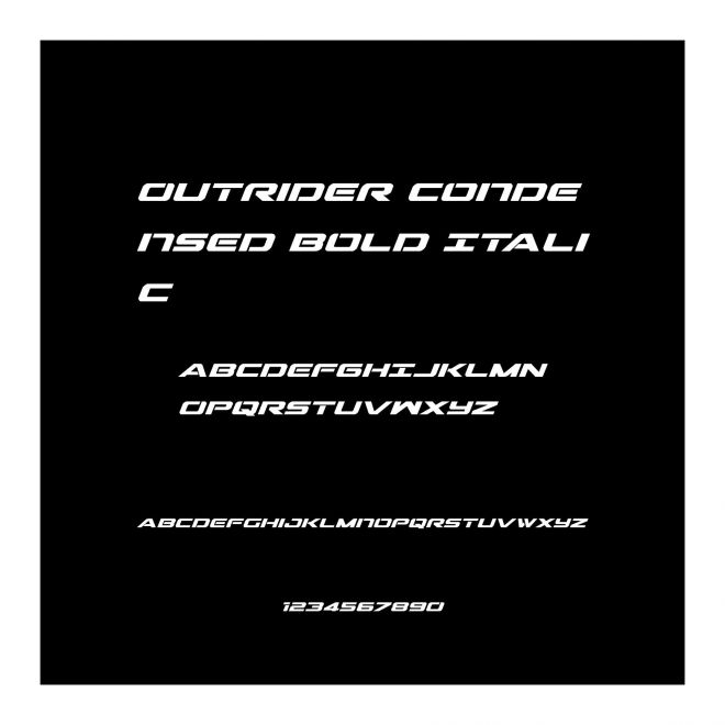 Outrider Condensed Bold Italic