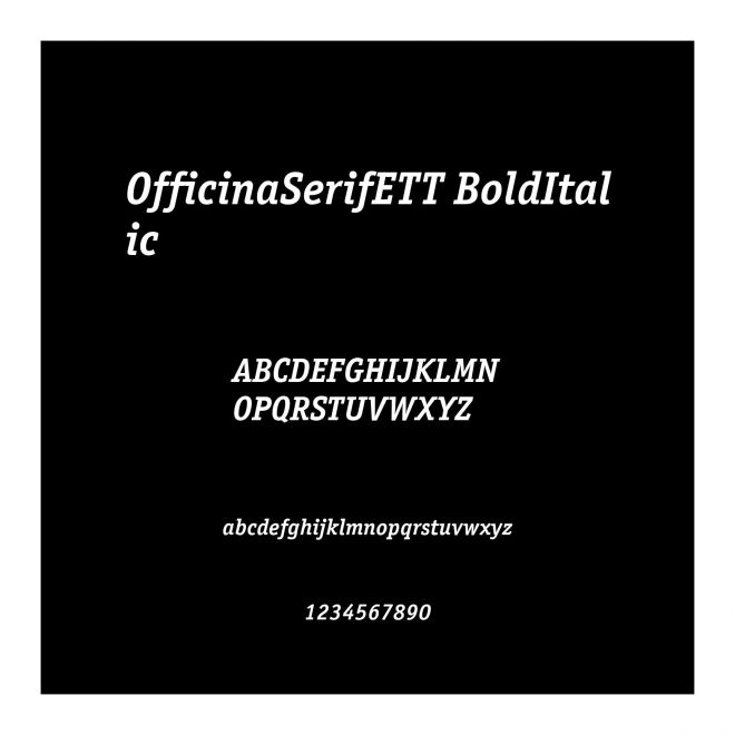 OfficinaSerifETT BoldItalic