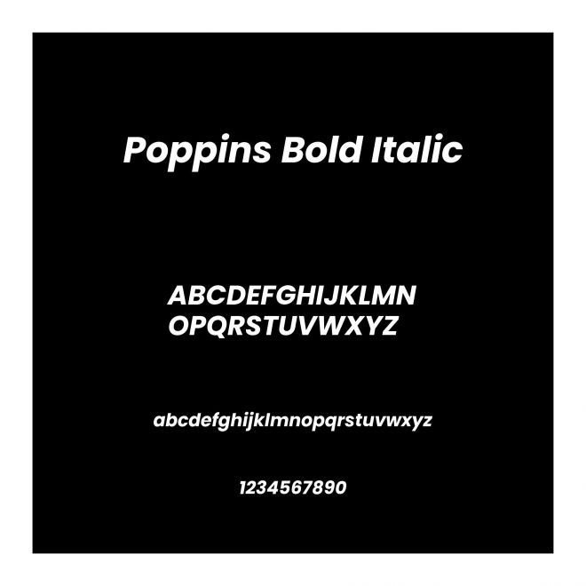 Poppins Bold Italic