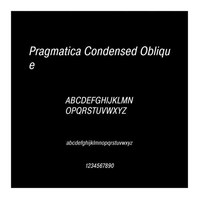 Pragmatica Condensed Oblique