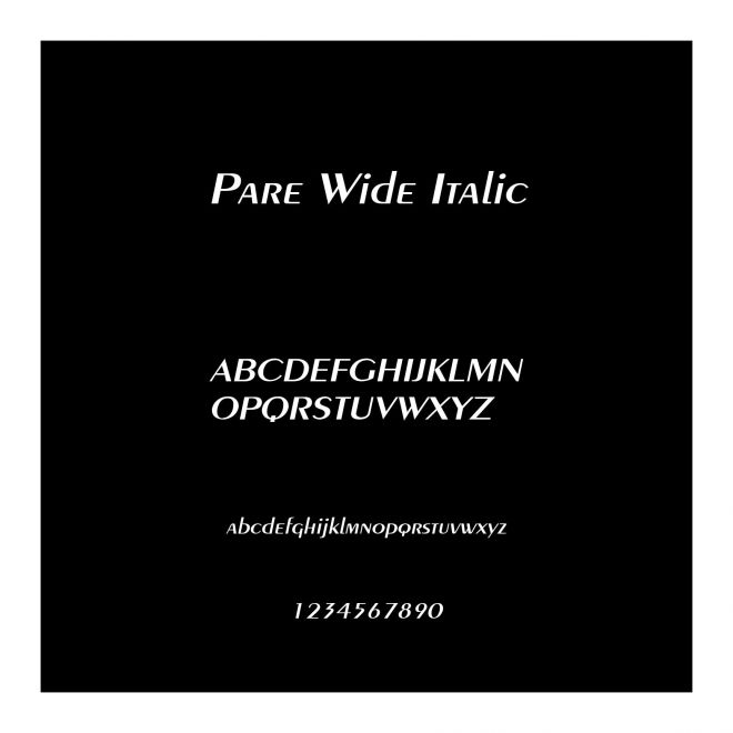 Pare Wide Italic
