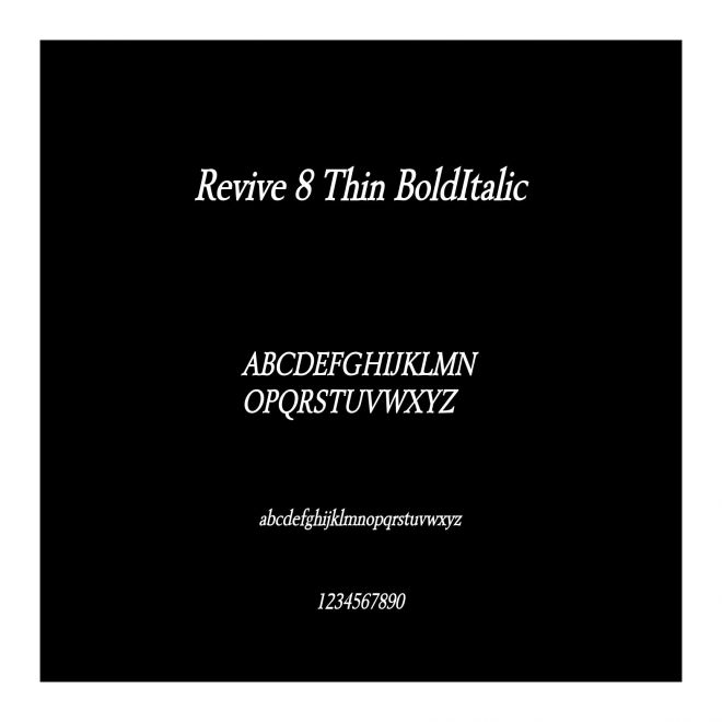 Revive 8 Thin BoldItalic
