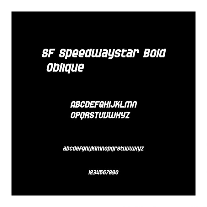 SF Speedwaystar Bold Oblique