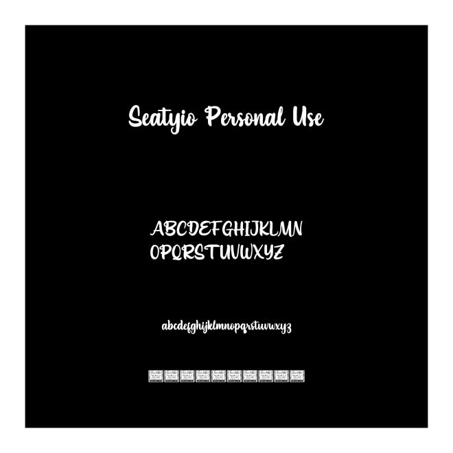 Seatyio Personal Use