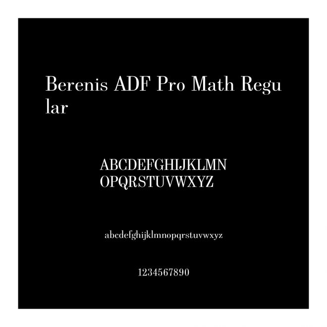 Berenis ADF Pro Math Regular