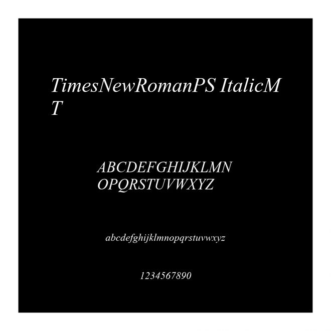 TimesNewRomanPS ItalicMT