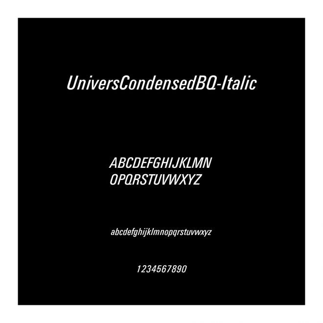 UniversCondensedBQ-Italic