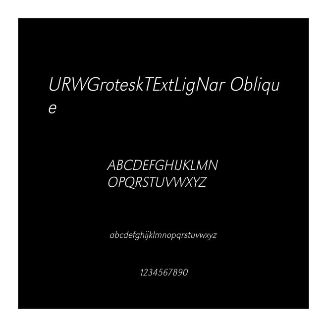 URWGroteskTExtLigNar Oblique