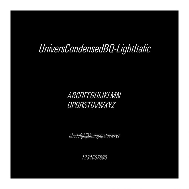 UniversCondensedBQ-LightItalic