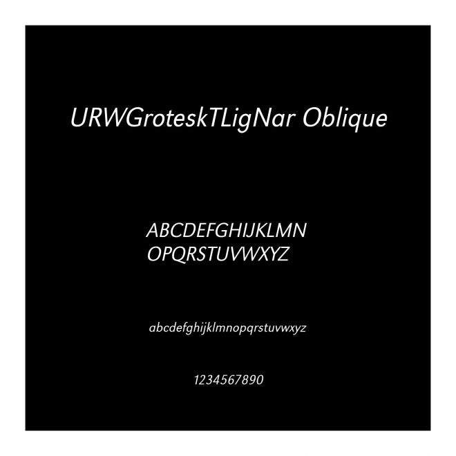 URWGroteskTLigNar Oblique