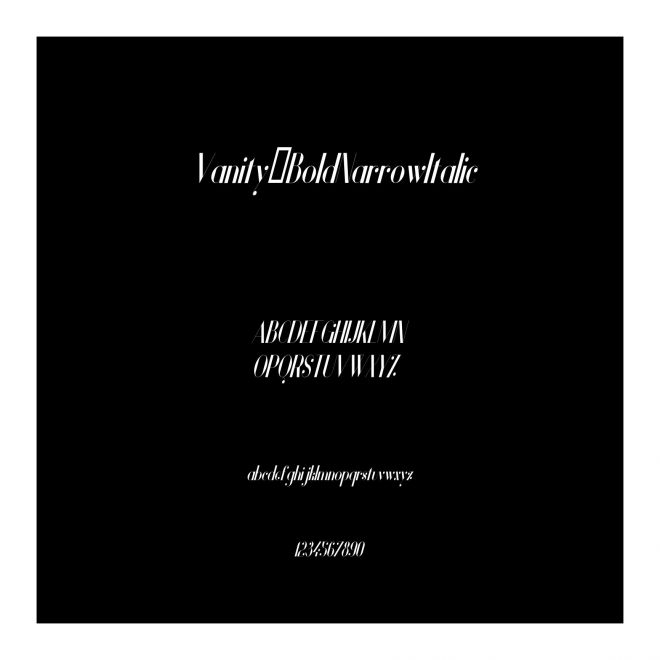 Vanity-BoldNarrowItalic