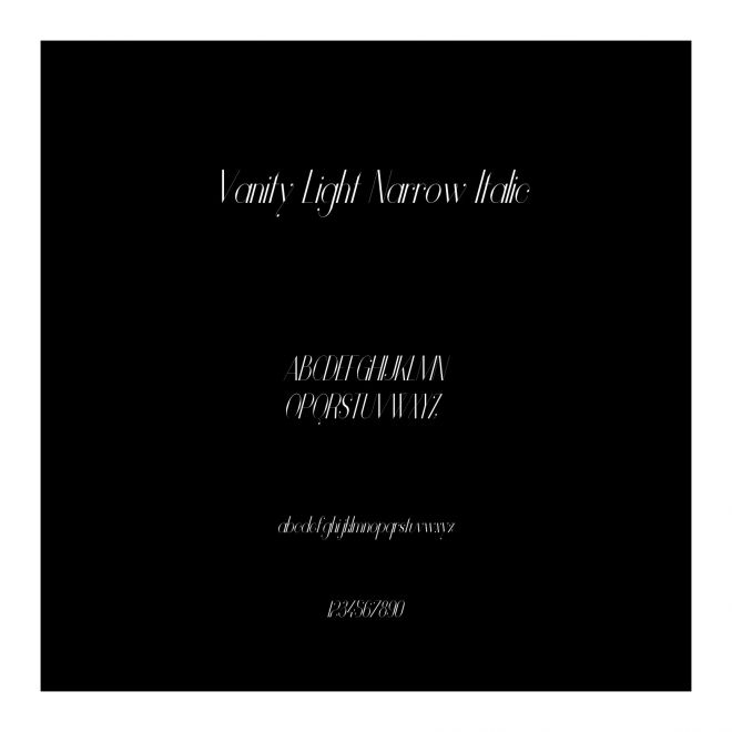 Vanity Light Narrow Italic