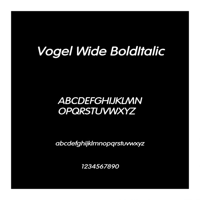 Vogel Wide BoldItalic