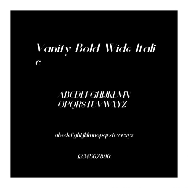 Vanity Bold Wide Italic