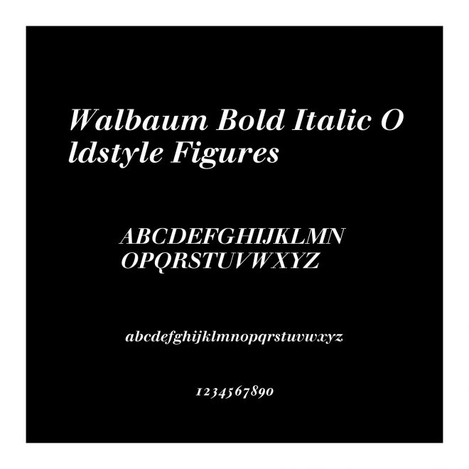 Walbaum Bold Italic Oldstyle Figures