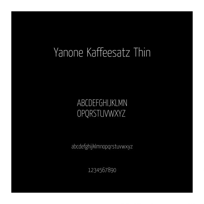 Yanone Kaffeesatz Thin