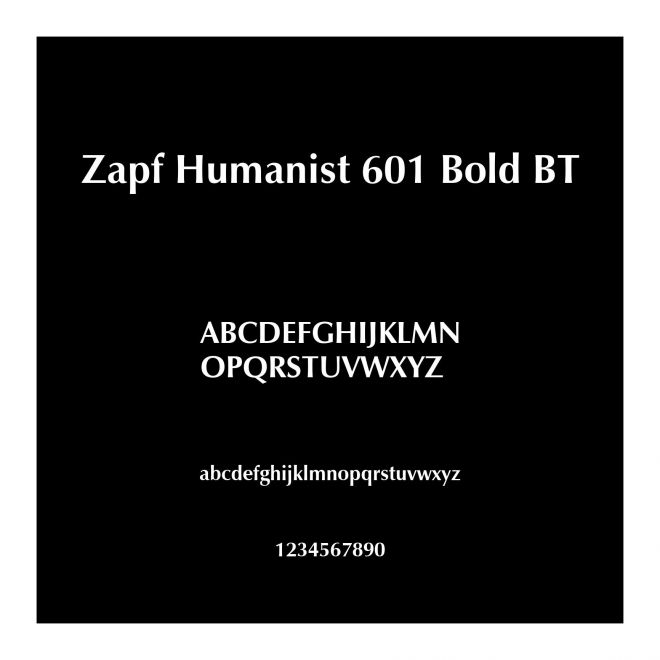 Zapf Humanist 601 Bold BT