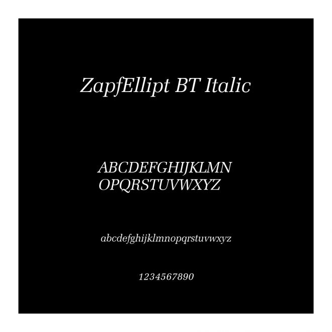 ZapfEllipt BT Italic