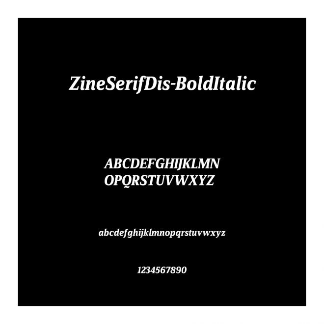 ZineSerifDis-BoldItalic
