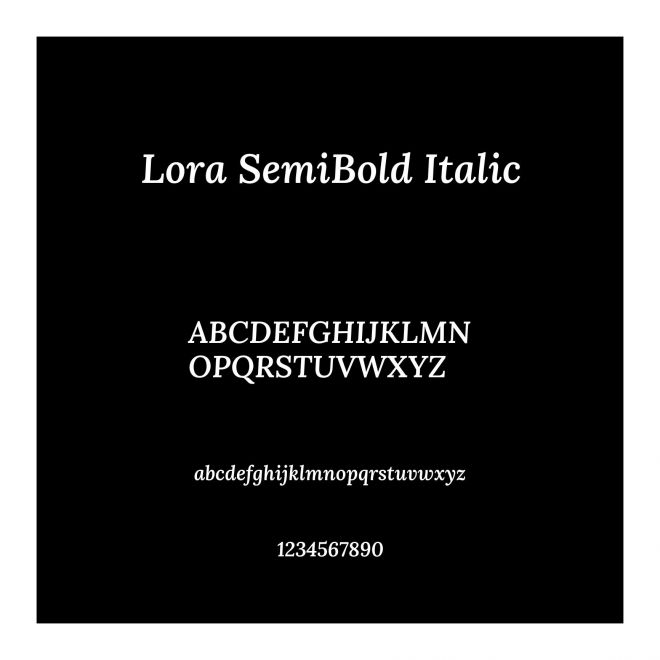 Lora SemiBold Italic