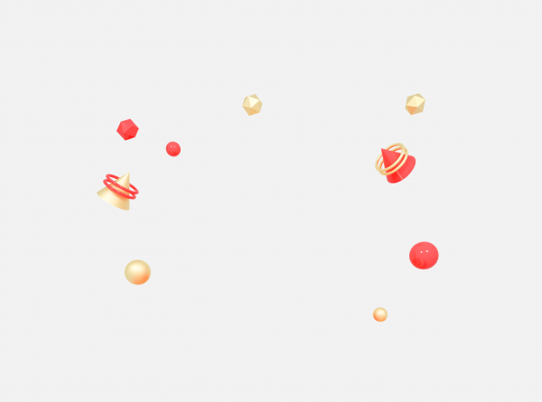 c4d紅金色漂浮裝飾