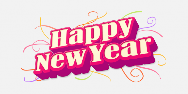 Happy New Year 新年藝術字