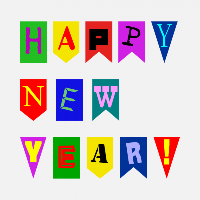 Happy New Year 新年藝術(shù)字