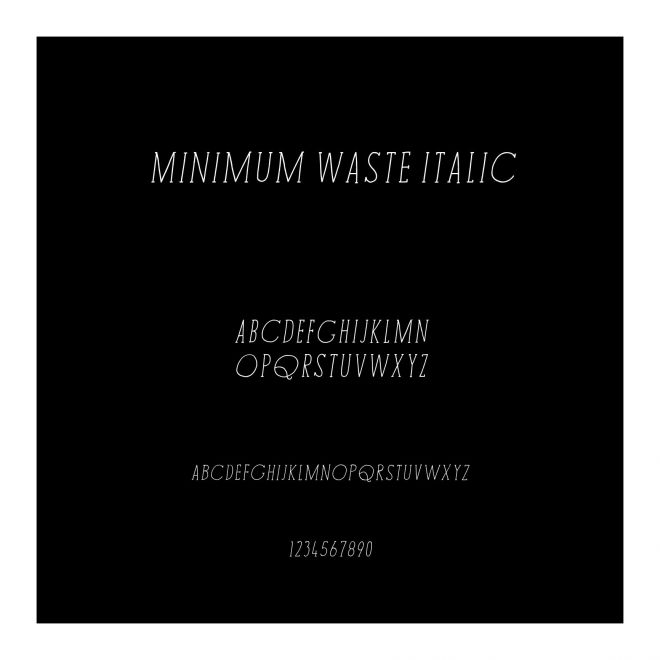 Minimum Waste Italic