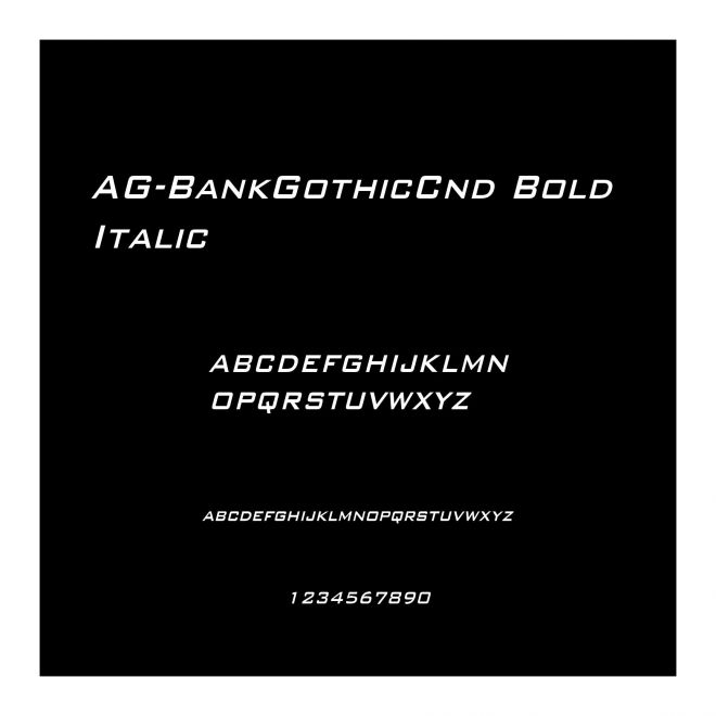 AG-BankGothicCnd Bold Italic