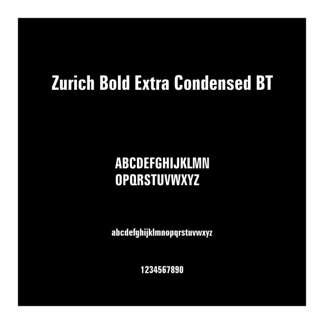 Zurich Bold Extra Condensed BT