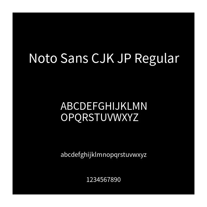 Noto Sans CJK JP Regular
