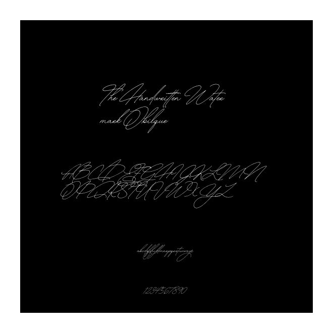 The Handwritten Watermark Obilque