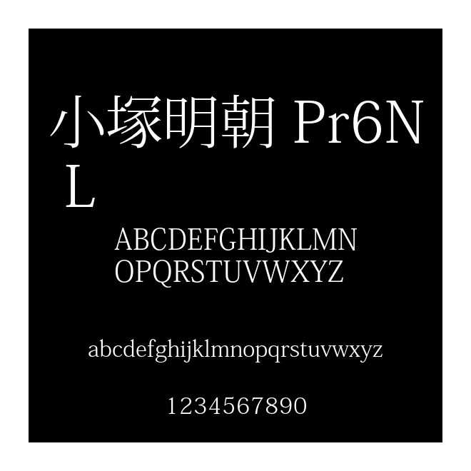 小塚明朝 Pr6N L