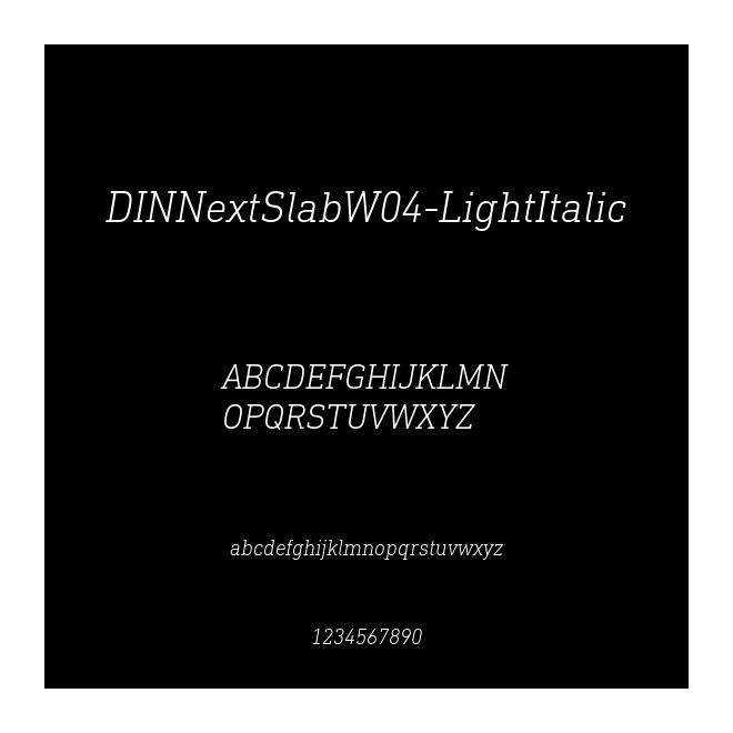 DINNextSlabW04-LightItalic