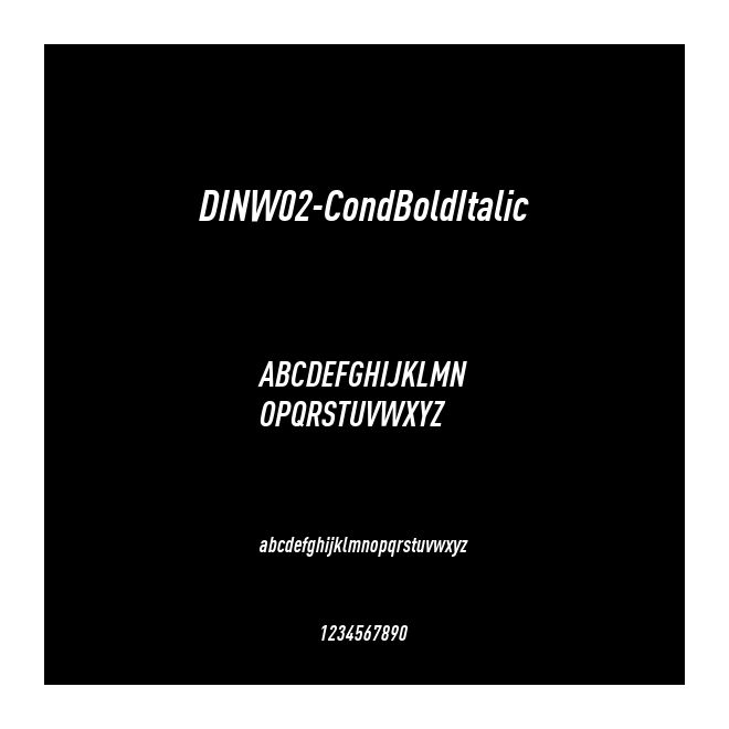 DINW02-CondBoldItalic